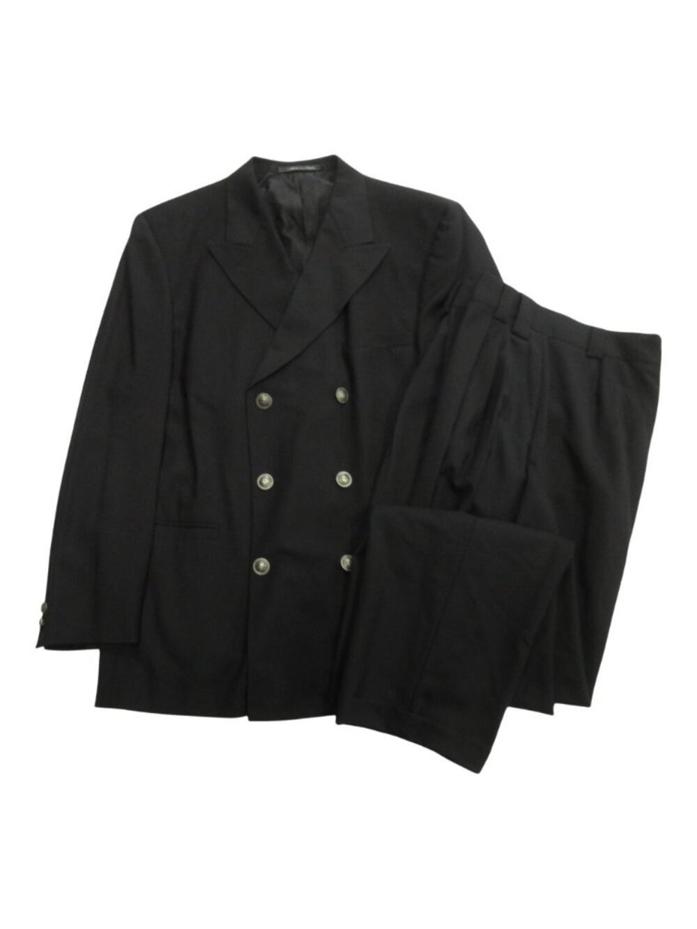 Versace Gianni Medusa Button Suit Double Jacket Pants Vintage 48 Black 50